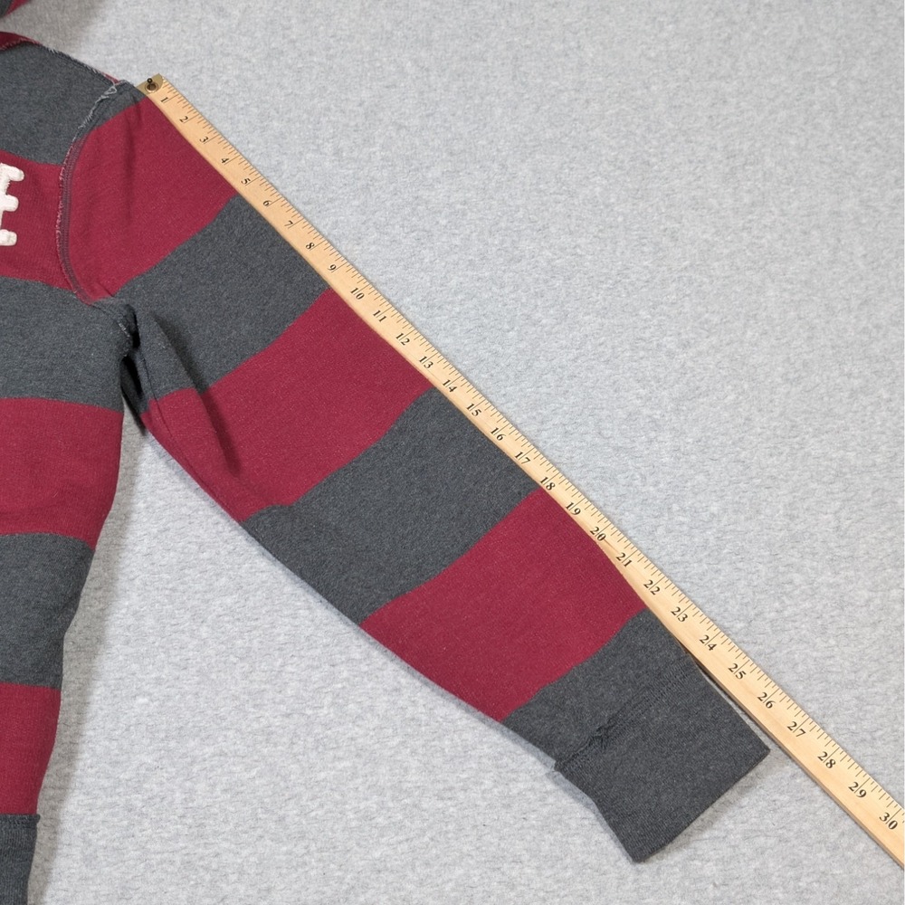 Y2K Aeropostale Faux Fur Lined Hoodie Full Zip Size Medium Striped Logo - Picture 11 of 13